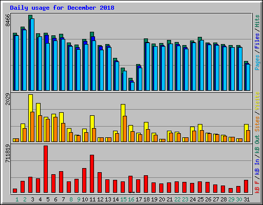 Daily usage for December 2018