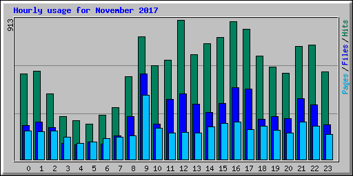 Hourly usage for November 2017