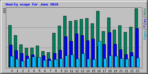 Hourly usage for June 2018