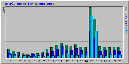 Hourly usage for August 2018