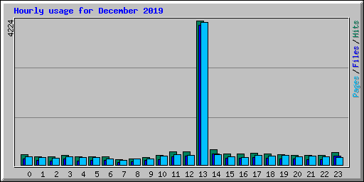 Hourly usage for December 2019